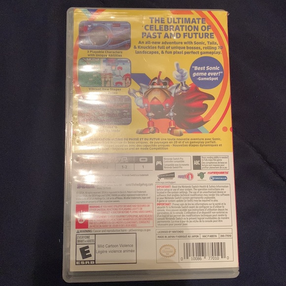 SONIC MANIA GAME FOR ;NINTENDO SWITCH - Picture 2 of 4